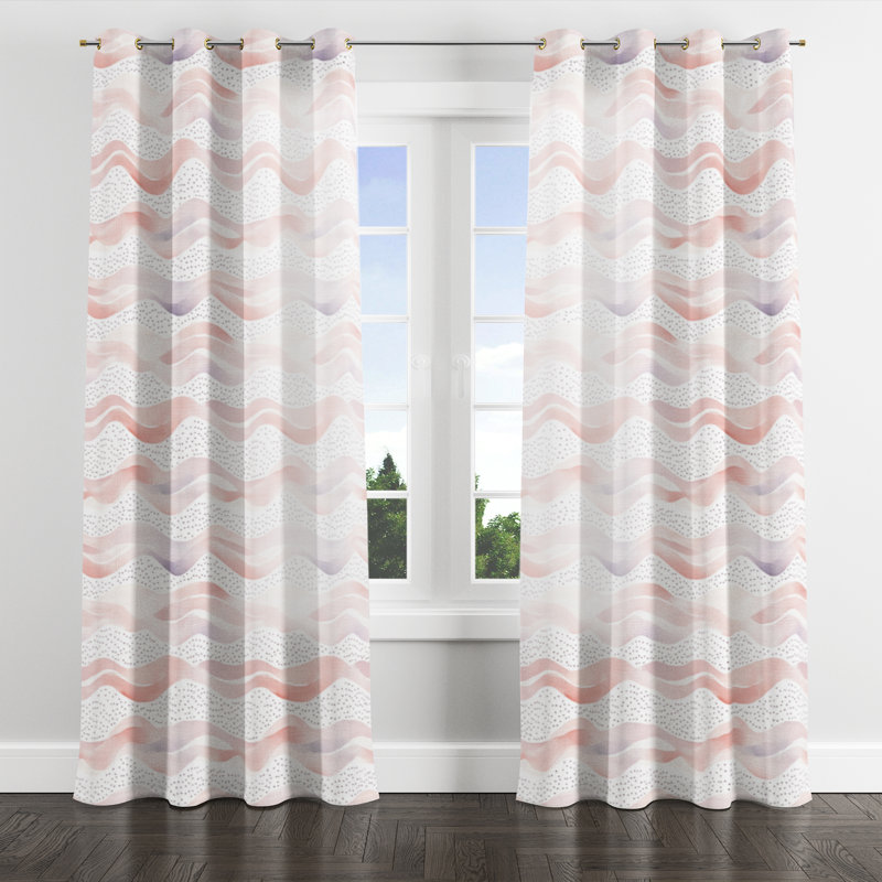 French Country Curtains for bedroom - Peach Baelin Grommet Curtain - 1 Panel, Gold Grommets, 52" W x 63" L