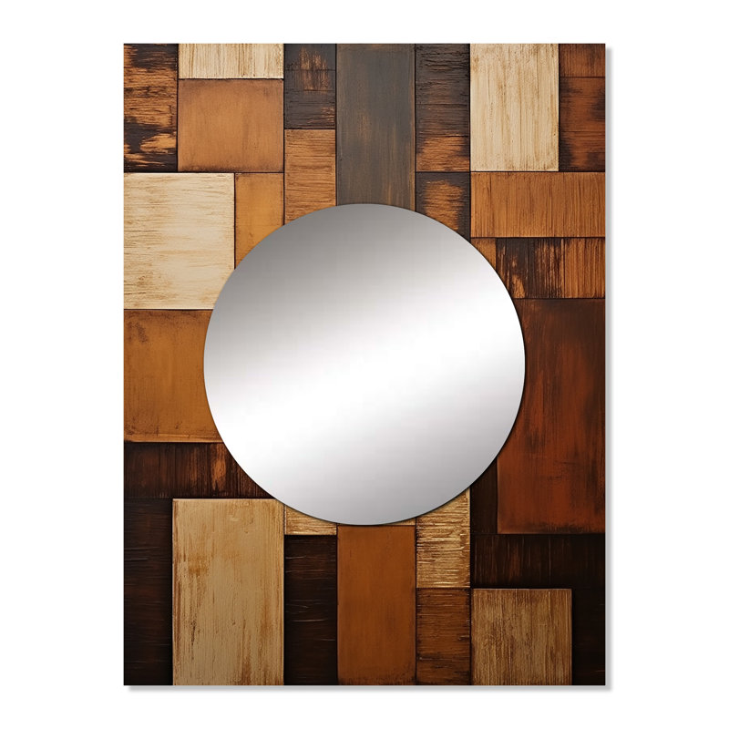 Bronze brillant Symetry I - Décoration murale miroir formes abstraites MTMIR105891, 32 po x 24 po