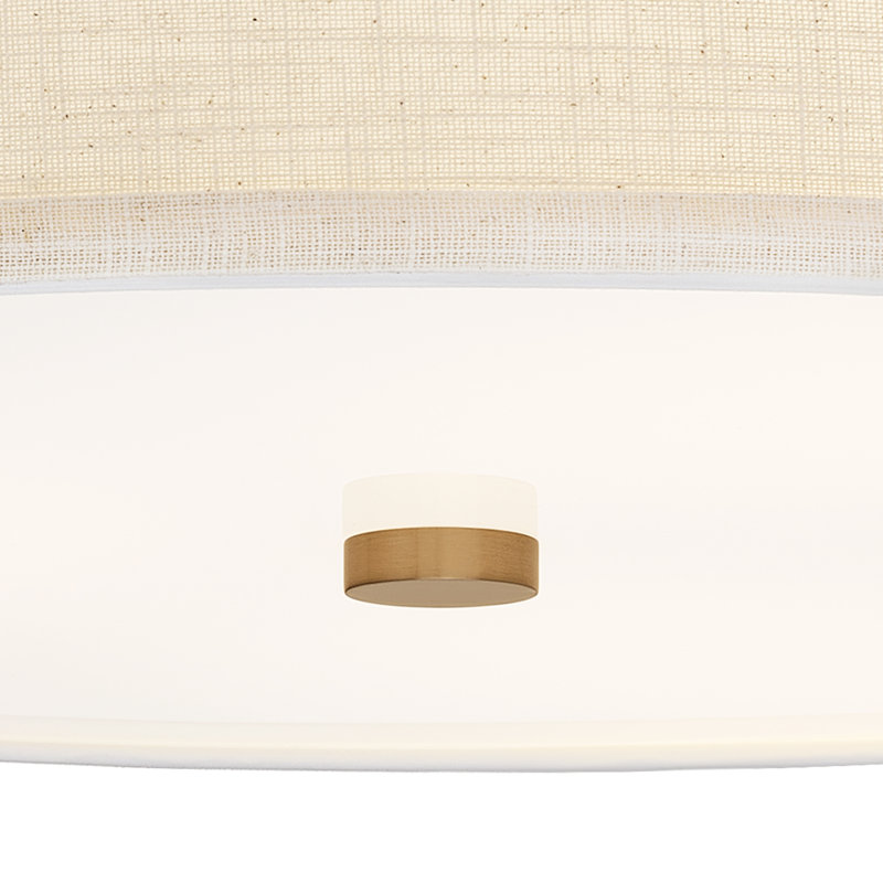 Textile - tambour semi-encastré à DEL Genova - l 24 po x H 10,25 po - lin crème, L 24 po x H 10,25 po, Lin crème