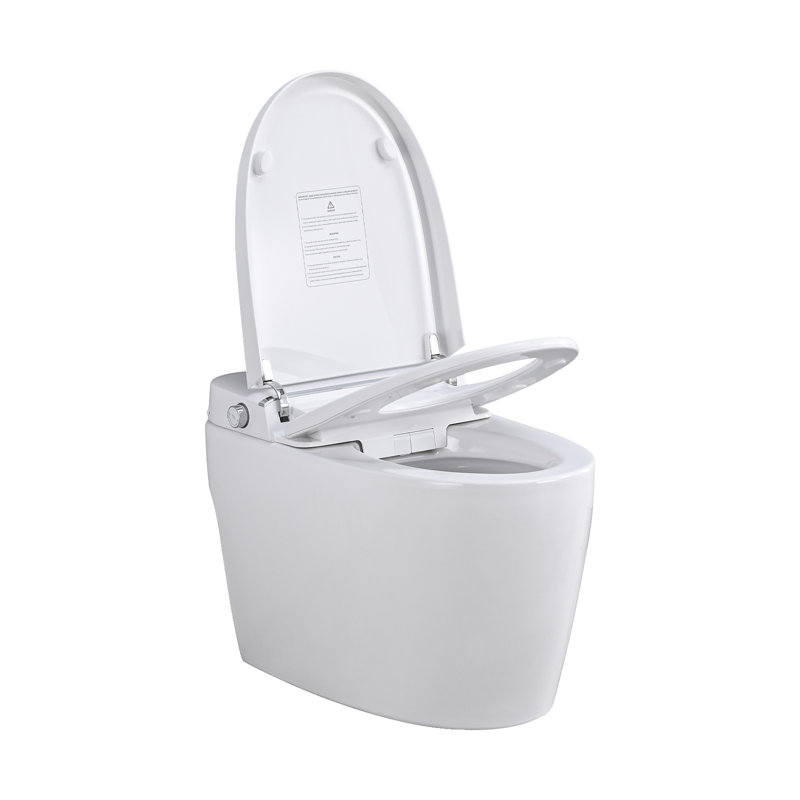 Smart Toilet Bidet Tankless, Foot Sensor, Elongated Dual Flush One-piece Toilet