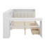 Lit plateforme en bois avec tablettes de rangement, tiroirs, station de charge, DEL, bureau et tête de lit tapissier-802707415-802707400