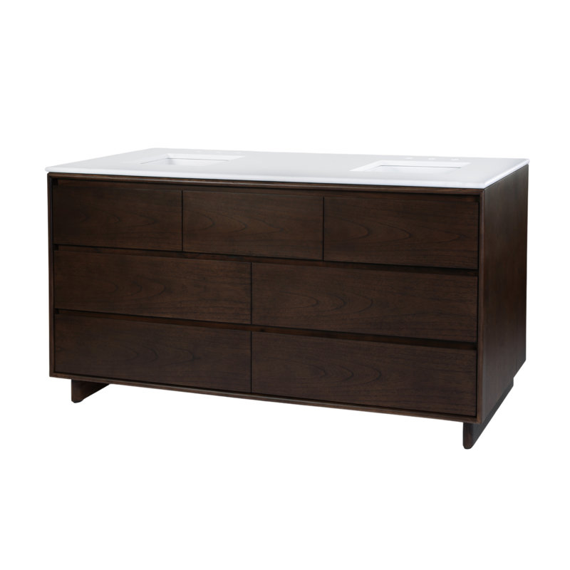 Meuble-lavabo Soleil, Brun, 72"