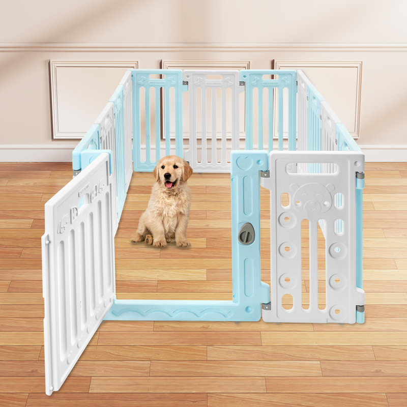 Parc portatif pour chat Geffre, Bleu / blanc
