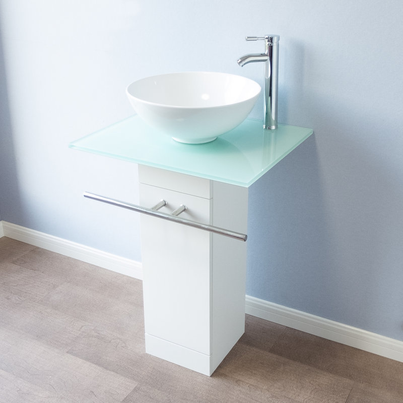 Greylyn 23.1'' Single Bathroom Vanity with Tempered Glass Top