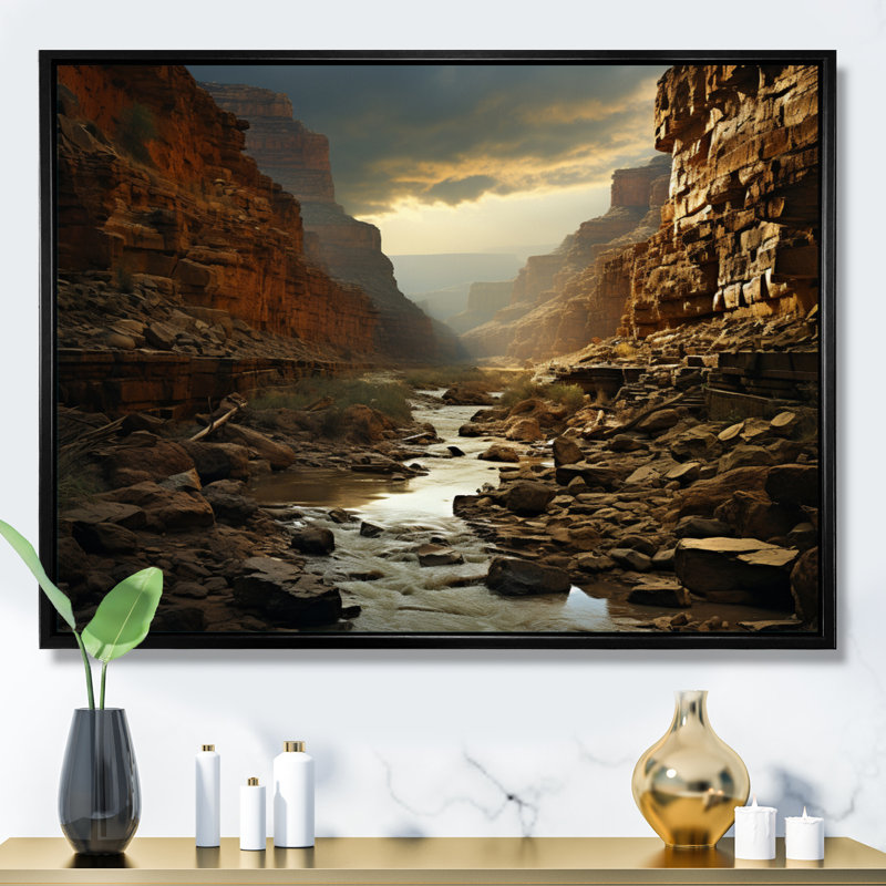 «Bilan Canyon», reproduction sur toile, H 34 po x l 44 po x P 1,5 po, Cadre flottant noir