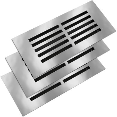Reggio Register 4X10 (3-Pack) Low-Profile Linear Split Design Floor Registers With Rust-Proof Louvers | Steel Vent Covers For Home Floors