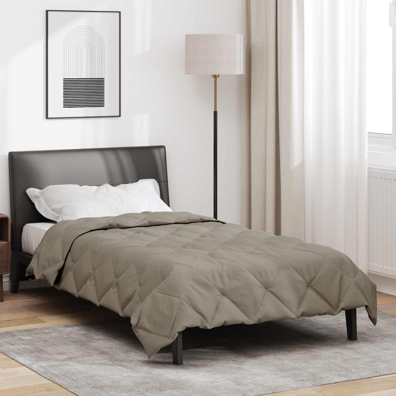 Microfiber Solid Colour Bedspread, Light Grey