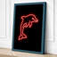 Neon Dolphin Leap Minimalist - Wrapped Canvas-574904904-574904918