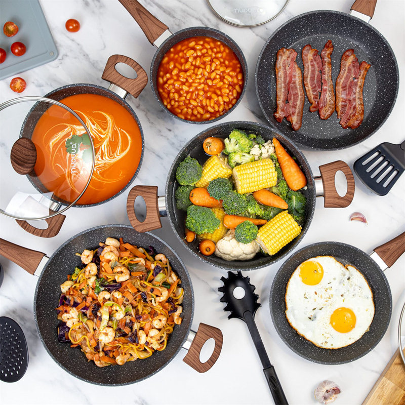 Raedawn 15 - Piece Aluminum Cookware Set