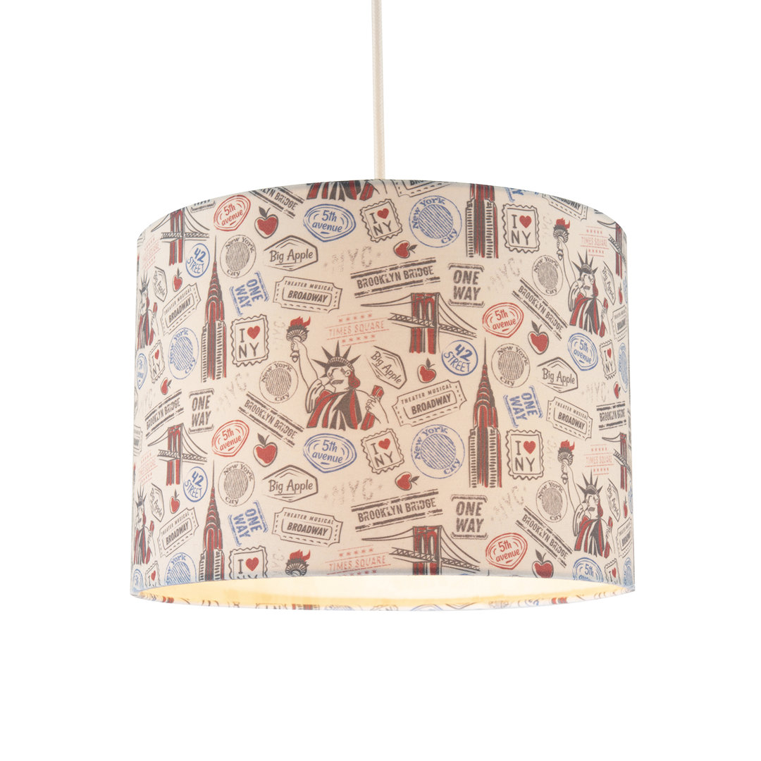 18cm H Fabric Drum Lamp Shade ( No Direct Attachment Method ) in Red