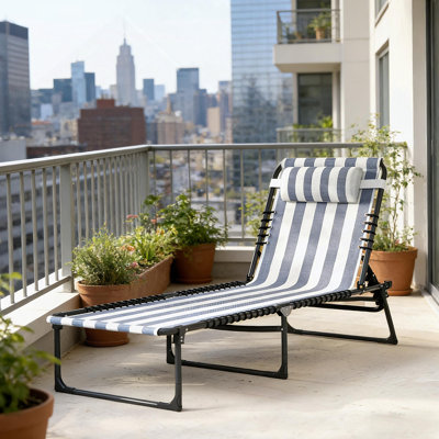 Chaise longue pliante élégante pour l'extérieur, patio