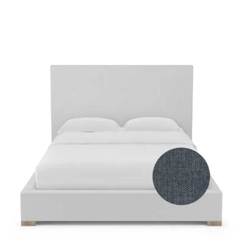 Sloan Upholstered Bed, California King, Pebble Weave Linen Haze, Natural