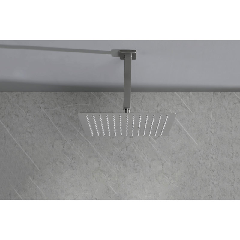 Brushed Nickel Shower Head For Bathroom - Stainless Steel, High , Rainfall, Water Saving, Self-Cleaning Saving In Nickel, Nozzle