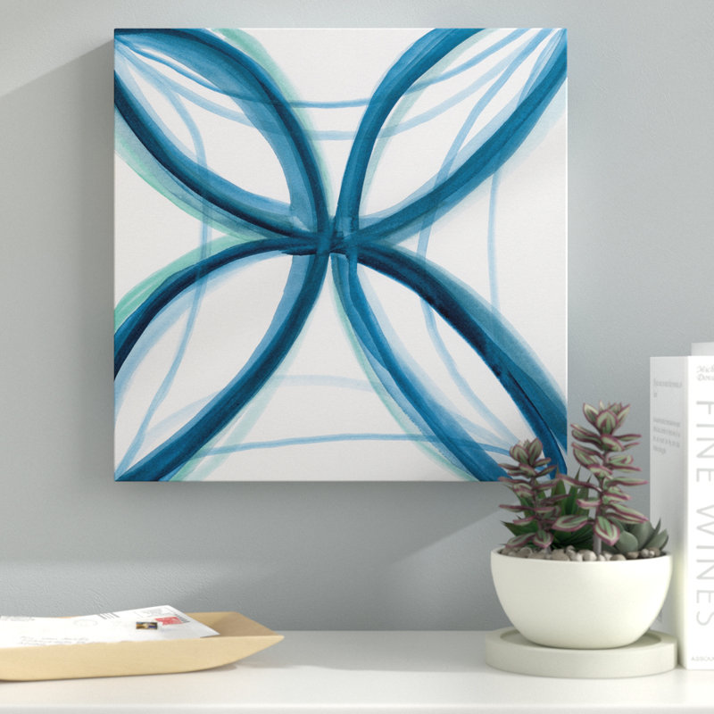 « bold blue i », impression sur toile, H 16 po x l 16 po x P 1,5 po, Toile tendue