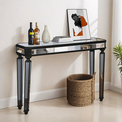 Table d'appoint 48,02 po à miroir pour le couloir du salon