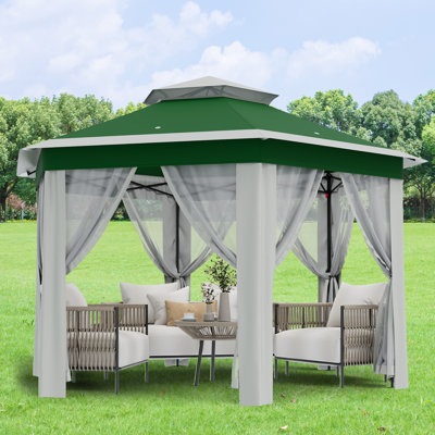 Ensemble de meubles de patio en rotin 4 pièces, ensemble de conversation extérieur en osier PE avec cadre en fer, table en verre et coussins lavables, pour cour, porche, cour, vert