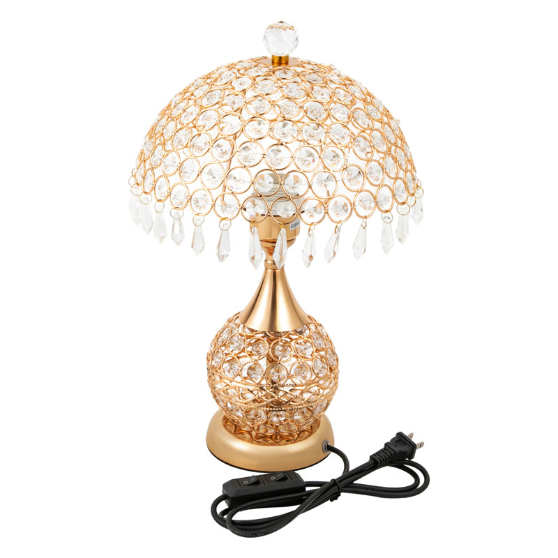 Lampe de table en cristal Jywon, Doré, Doré