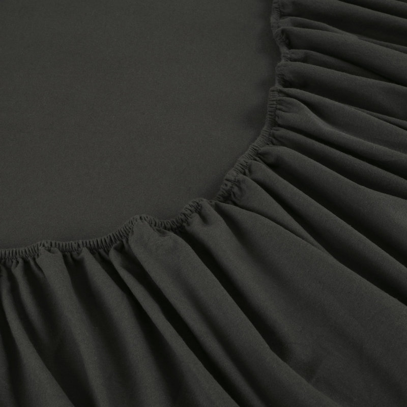 Ensemble de draps 100% flanelle de coton Kathy Ireland, Ensemble de draps pour lit double + un drap-housse, Gris anthracite