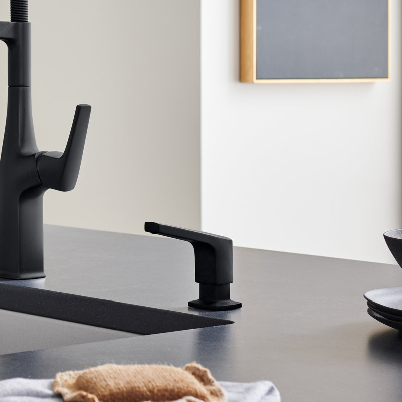 Distributeur de savon Rivana, Noir mat