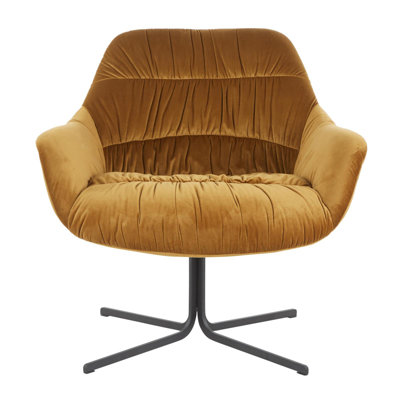 Wayne Contemporary Swivel Lounge Chair In Metal And Chartreuse Velvet By Lumisource