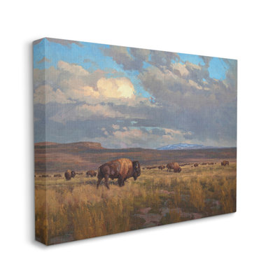Buffalo, paysage nuageux sur toile