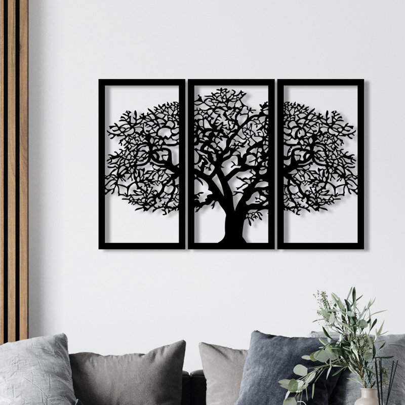 Elegant Black Decorative Metal Wall Accessory, 40.6 x 26.0 inches | 100% Metal Construction, Thickness: 0.05 inches | Modern Home Décor, Durable & Stylish Design for Living Room, Office, or Entryway