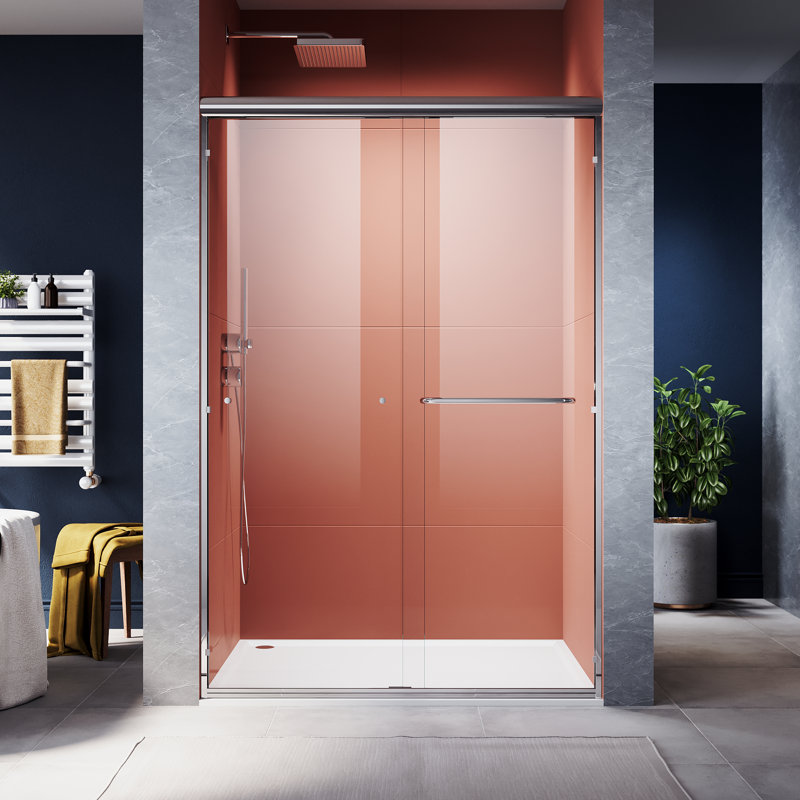 46.5-48" W X 72" H Semi-Frameless Shower Door, Chrome