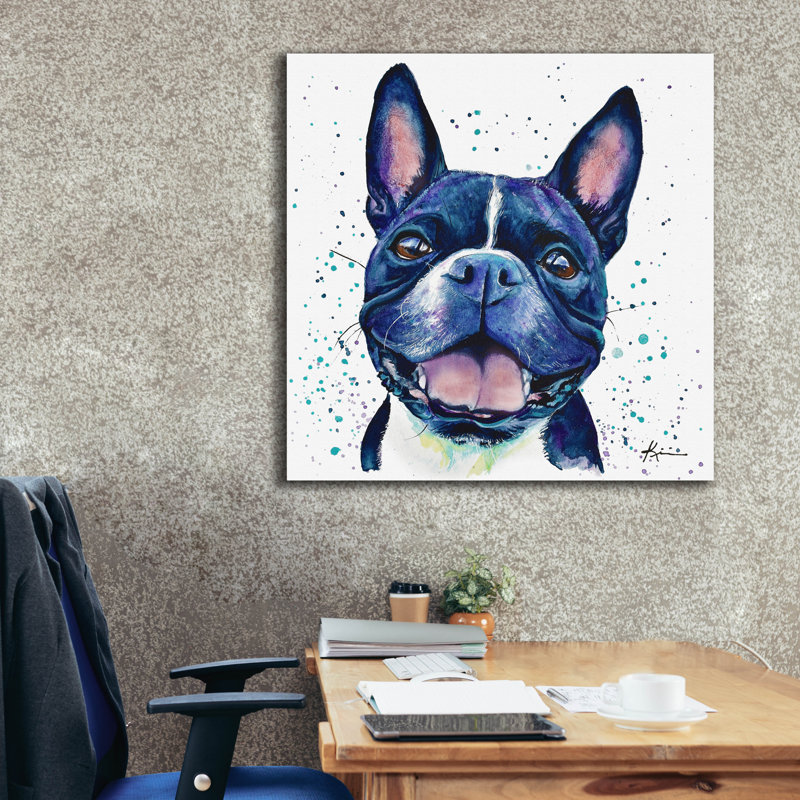 Art mural sur toile Winston Porter «Rainbow Dogs Boston Terrier» par Lindsay Kivi, H 37 po x l 37 po x P 1,5 po