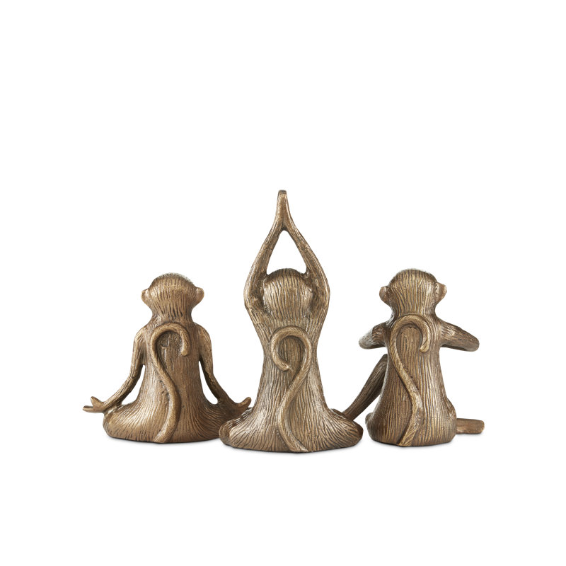 3 Piece Zen Monkey Figurine Set