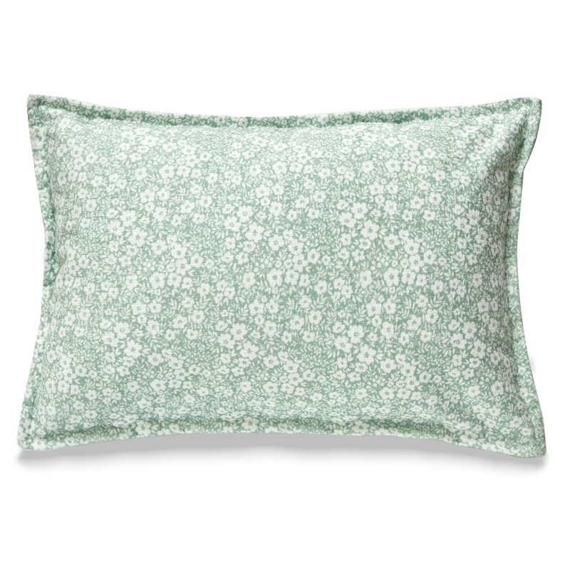 Leaf Floral Reversible Throw Pillow, Green