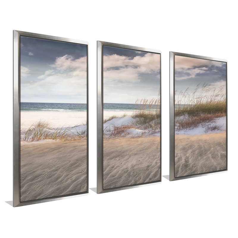« Parmi le bord de la mer », ensemble de 3 reproductions d’art sur toile, H 33,5 po x l 52,5 po x P 2 po