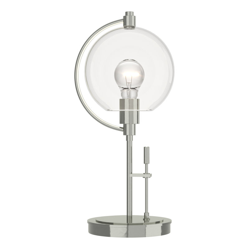 Pluto 19.3" Table Lamp, Clear Glass, Sterling