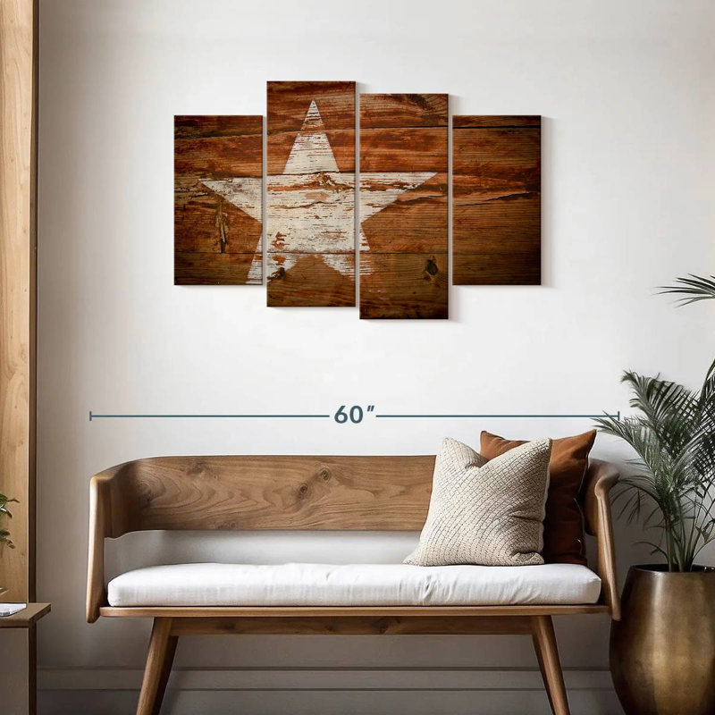 Lelar Wooden Star, 27" H x 43" W