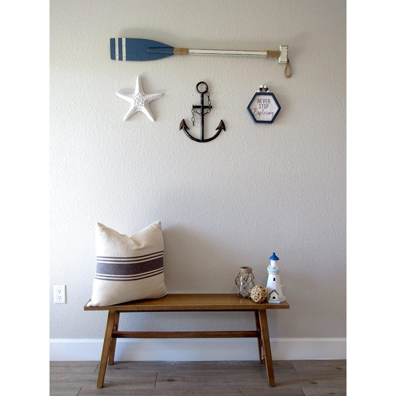 Cast Iron Anchor Wall Decor – Rustic Nautical Coastal Wall Art For Home