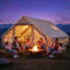 Tente gonflable pour le camping, tente de maison gonflable pour 8 à 10 personnes avec lanterneau et prise de poêle-137898987