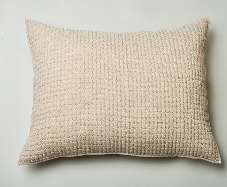 Bohannon Cotton Striped Sham - Dutch Euro, White, Euro