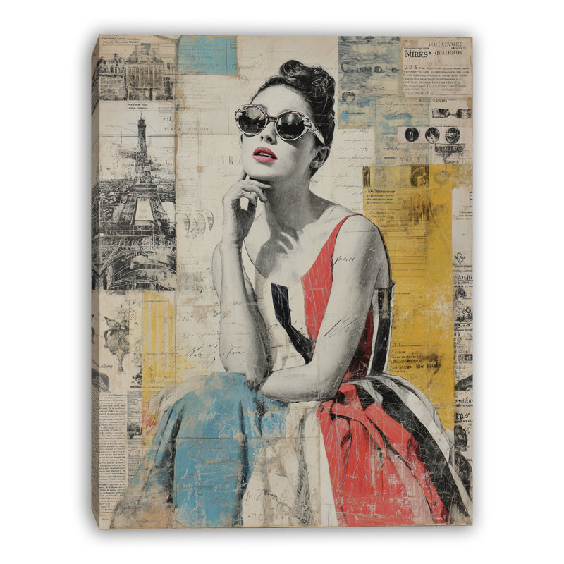 Art mural sur toile Parisienne, L 24 po x H 36 po x P 1,5 po