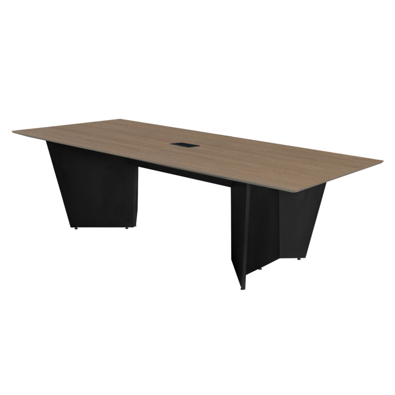 Table de conférence 72 "avec œillets Power Ellen - chêne noble / noir Elleny, 29" H x 36" L x 72" W, Beige/noir