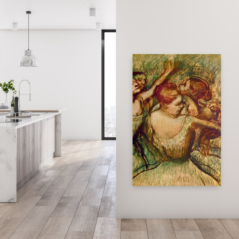 Les Danseuses Vertes - Impressionnisme abstrait contemporain - Estampe murale, H 48 po x l 32 po