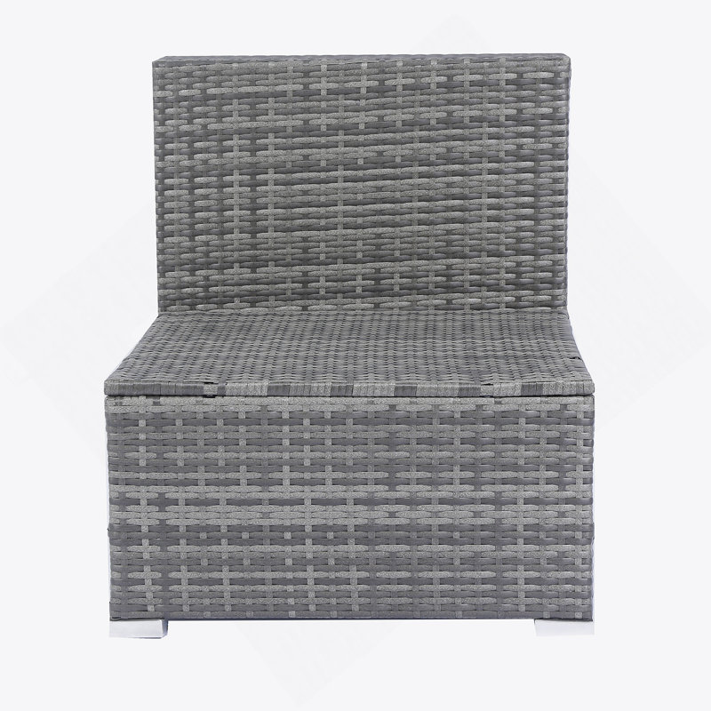 Ensemble de canapé modulaire en rotin 8 pièces pour l'extérieur avec une boîte de rangement sous le siège