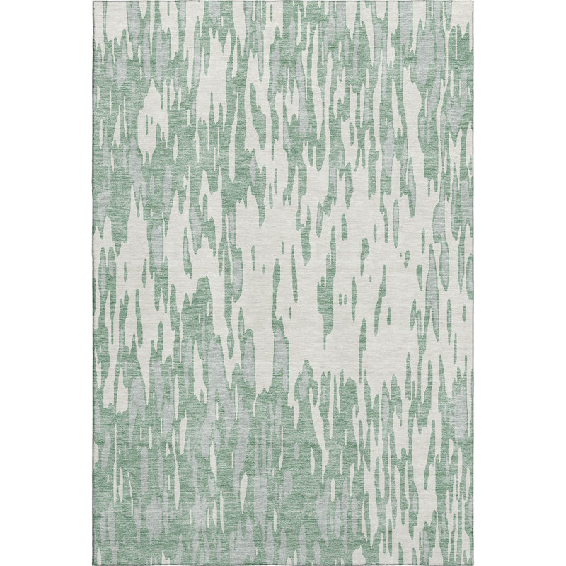 Premium Machine Washable Prisco Sage Rug, Rectangle 5' x 7'6"