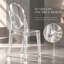 Chaise fantôme en acrylique transparent Brayan - Chaise de salle à manger à dossier rond moderne et siège d'appoint - Chaise d'appoint en Lucite résistante aux égratignures, ensemble de 2 et de 4-2069923282