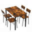 Ensemble de 5 pièces de mobilier de salle à manger moderne en métal et en bois pour 4 personnes, chaises de table de salle à manger