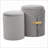 Ottoman Set, Contemporary/Glam Nesting Light Silver Velvet with Gold Metal Accents | Velvet | Light Silver-123499466