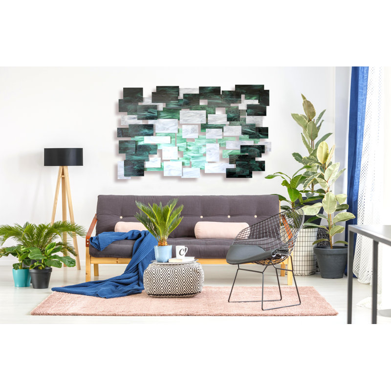 Malachite Handmade Wall Decor by Karo Martirosyan, 44" H x 71" W x 4" D