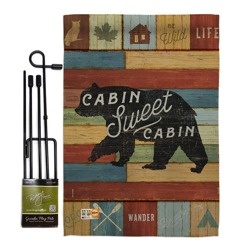 Belsize Double Sided 18.5'' H x 13'' W Polyester Animal Flag Set, Brown