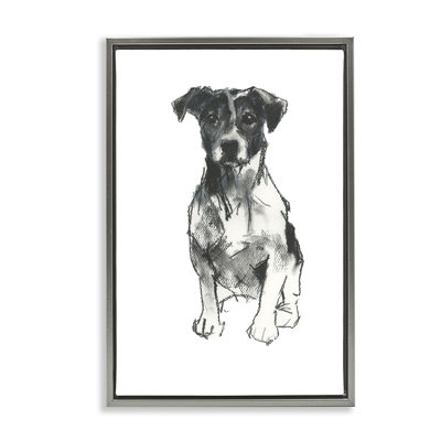 Minimal Dog Drawing Canvas by Cartissi