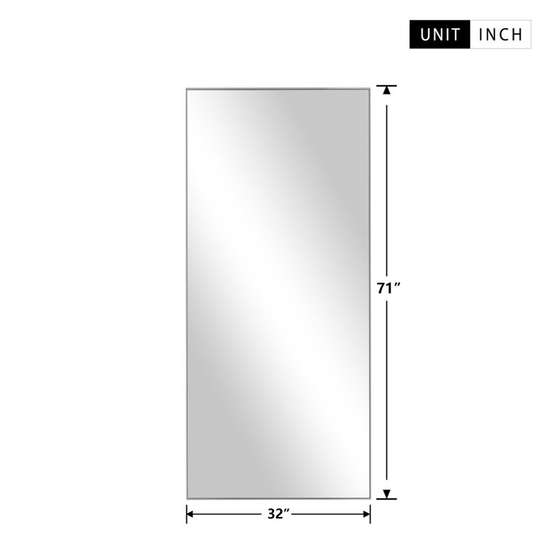 Miroir de salle de bain Arlena, 71 po x 32 po, Argent