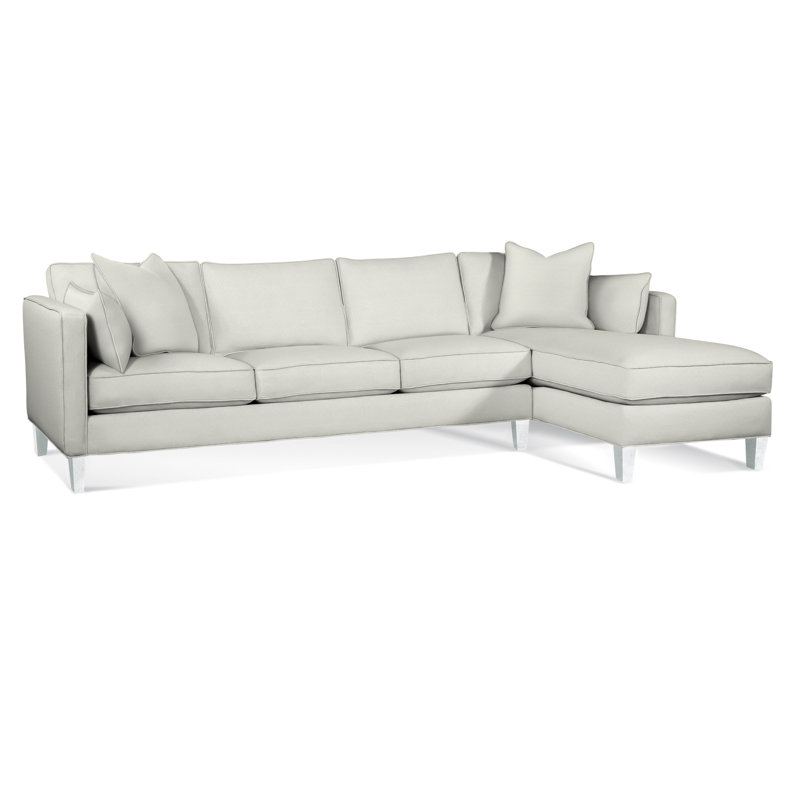 Lenox Chaise Sectional, Right Hand Facing, Frost White, Basic Navy; 0317-61