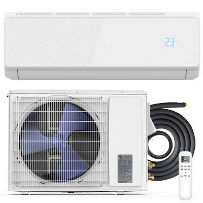 12000Btu 115V Wifi Alexa Mini Split Ac Heat Pump, 22 Seer2 Inverter Ductless 750 Sq.ft, Ultra-Quiet Energy-Efficient With Install Kit, White
